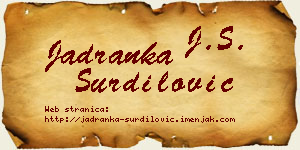 Jadranka Šurdilović vizit kartica